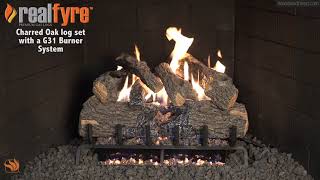 Real Fyre Charred Oak Gas Log Set with G31 Burner [upl. by Ominorej]