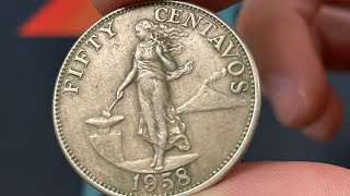 1958 Philippines 50 Centavos Coin • Values Information Mintage History and More [upl. by Madel]