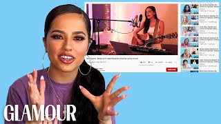 Becky G Watches Fan Covers on YouTube  Glamour [upl. by Ecnerat217]