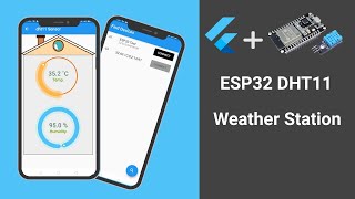 FLUTTER  ESP32  BLE Weather Station using DHT11 sensor [upl. by Jennilee]