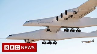 Worlds largest plane takes to the air  BBC News [upl. by Bevers]