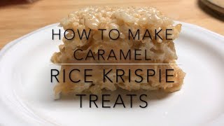 DIY How to Make Caramel Rice Krispie Treats  Rice Krispie Marshmallow Bars [upl. by Elbys]