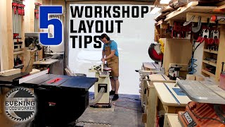 Workshop Design  5 Keys to a Small Shop Layout  Evening Woodworker [upl. by Bevers141]