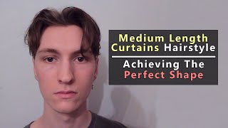 Medium Length Curtains Hairstyle Tutorial  How To Get The Perfect Shape [upl. by Ycnaffit737]