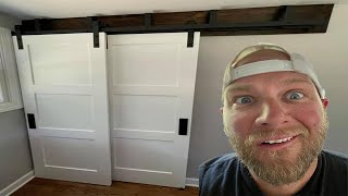 Barn Door installation for Dummies BYPASS DOORS [upl. by Ynohtnaluap]