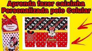 COMO FAZER CAIXINHAS PERSONALIZADAS PARA FESTAS NO CELULAR [upl. by Killarney]