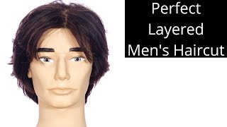 Perfect Layered Mens Haircut Tutorial  TheSalonGuy [upl. by Sinegold]