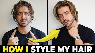 MENS HAIRSTYLE TUTORIAL  How To Style Medium Length Hair  Alex Costa [upl. by Kcarb]