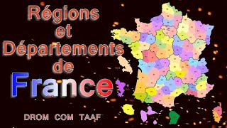 LES RÉGIONS ET DÉPARTEMENTS DE FRANCE ET DOUTRE MER DROM COM TAAF [upl. by Wales]