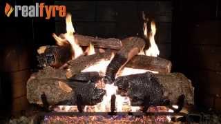 Peterson Real Fyre Charred American Oak Log Set Shown With the G45 Burner [upl. by Aynwad710]