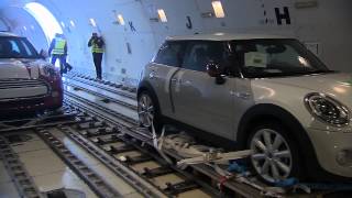 Cargo Air Freight of the new MINI  Loading and Departure  AutoMotoTV [upl. by Ymmik]