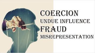 Coercion Undue Influence Fraud Misrepresentation  Indian Contract Act 1872  Law Guru [upl. by Owens372]