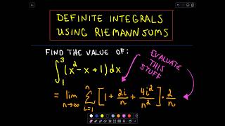 ❖ Calculating a Definite Integral Using Riemann Sums  Part 2 ❖ [upl. by Ailin]