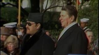 President Reagans Remarks at Arrival Ceremony for King Birendra of Nepal on December 7 1983 [upl. by Opiak]