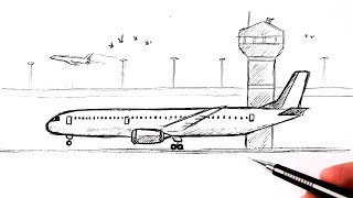 How to draw a Airplane easy ✈ Easy Drawing Tutorial [upl. by Turrell282]