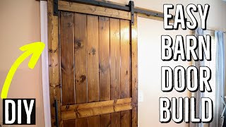 How to Make amp Install a Barn Door  EASY [upl. by Glynda277]