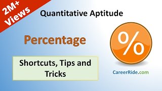 Percentage  Shortcuts amp Tricks for Placement Tests Job Interviews amp Exams [upl. by Harty479]