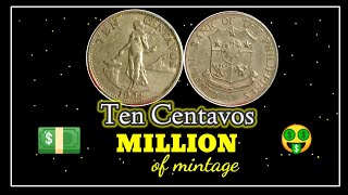 Ten Centavos 1964 Coin HALAGAVALUE Alamin Million Mintage OLD COINS [upl. by Ettennig]