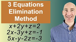 Solving Systems of 3 Equations Elimination [upl. by Valentia946]