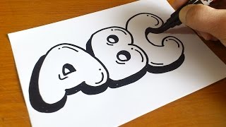 Very Easy  How to Draw Graffiti Bubble Letters ABC [upl. by Llenahc]