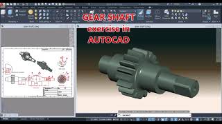 Gear Shaft Tutorial In Autocad 3D [upl. by Traver685]