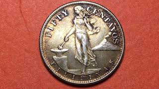 Philippines Silver Fifty Centavos  1945  Rare  Collectible and Valuable  San Francisco Mint mark [upl. by Charis]