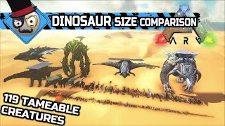 DINOSAURS SIZE COMPARISON  Ark Survival Evolved all Dinosaurs 2020 [upl. by Packston]