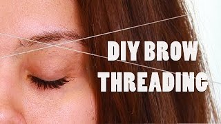 DIY BROW THREADING TUTORIAL AT HOME SHAPING [upl. by Yesnil]