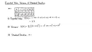 Expected Value Variance amp Standard Deviation [upl. by Kcyrred]