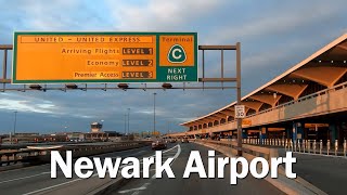 Driving thru Newark Liberty International Airport terminal A B C [upl. by Valerye]