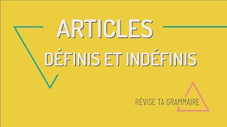 Révise ta grammaire  les articles le la les et un une des définis et indéfinis [upl. by Anilahs538]