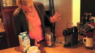 Nespresso Aeroccino Plus Frother Review Frothing Almond Milk [upl. by Concettina]